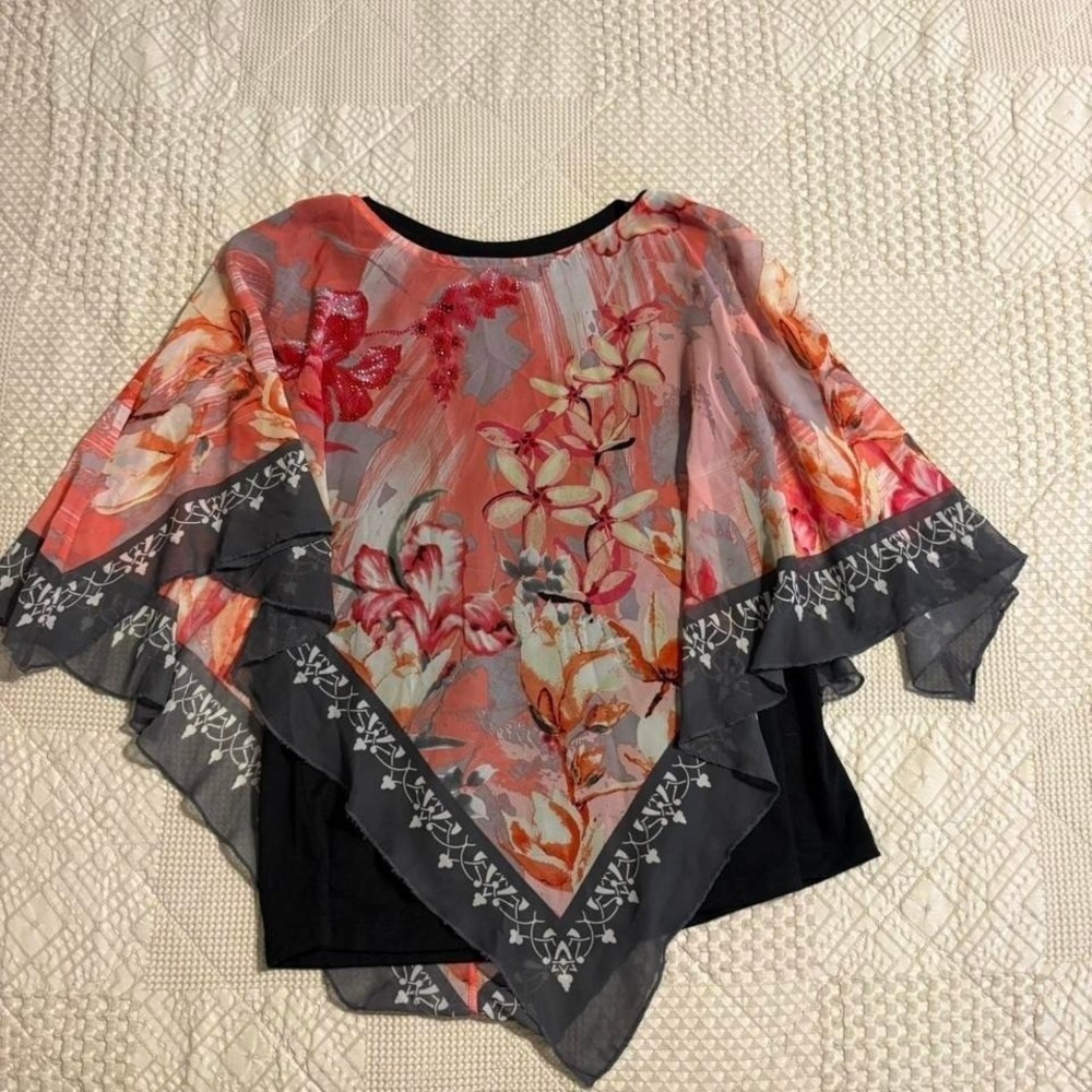 Y2K Fairycore Kimono Beaded Pink Floral Top